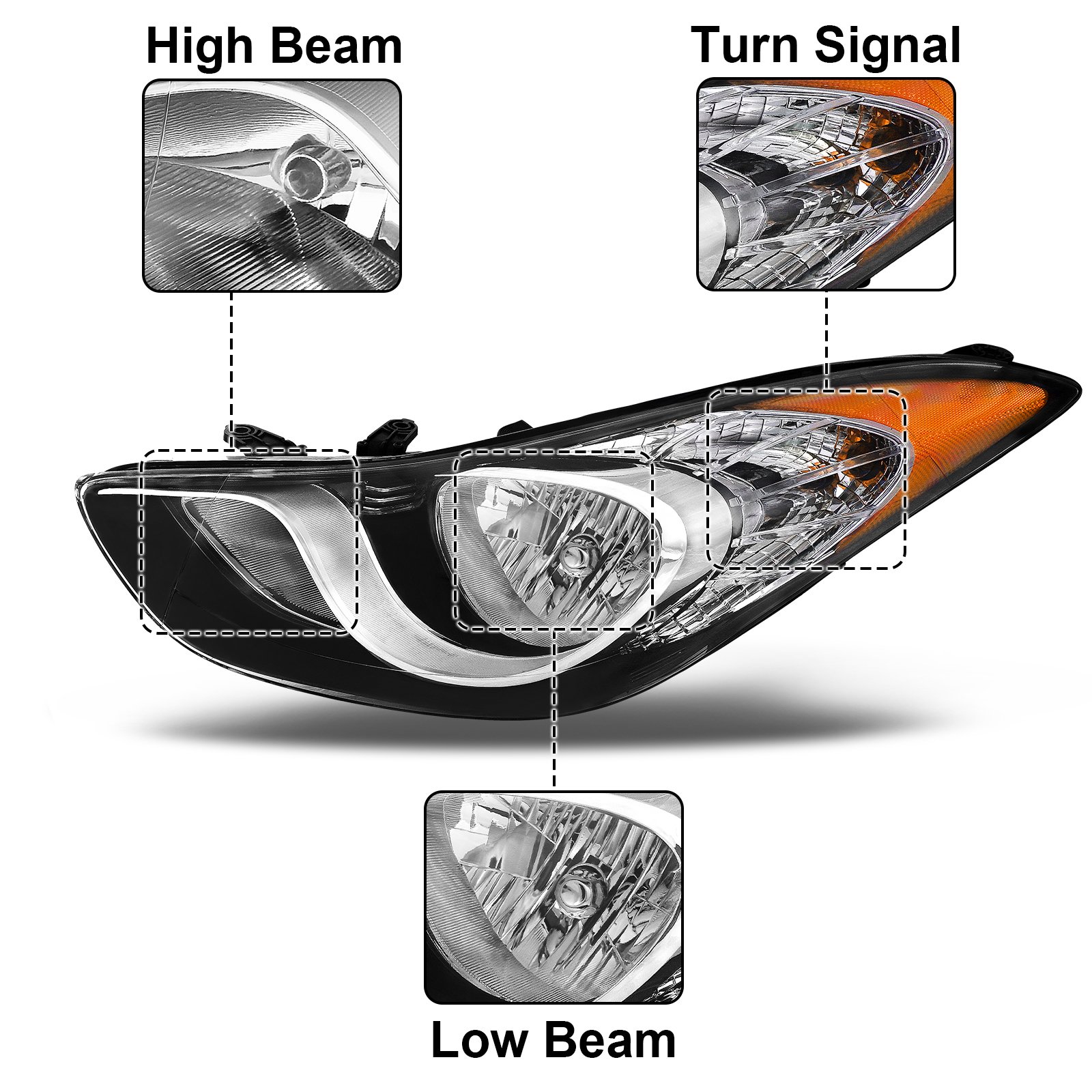 Phare de haute qualité super lumineux pour Hyundai Elantra 2011-2013, phare avant, version américaine