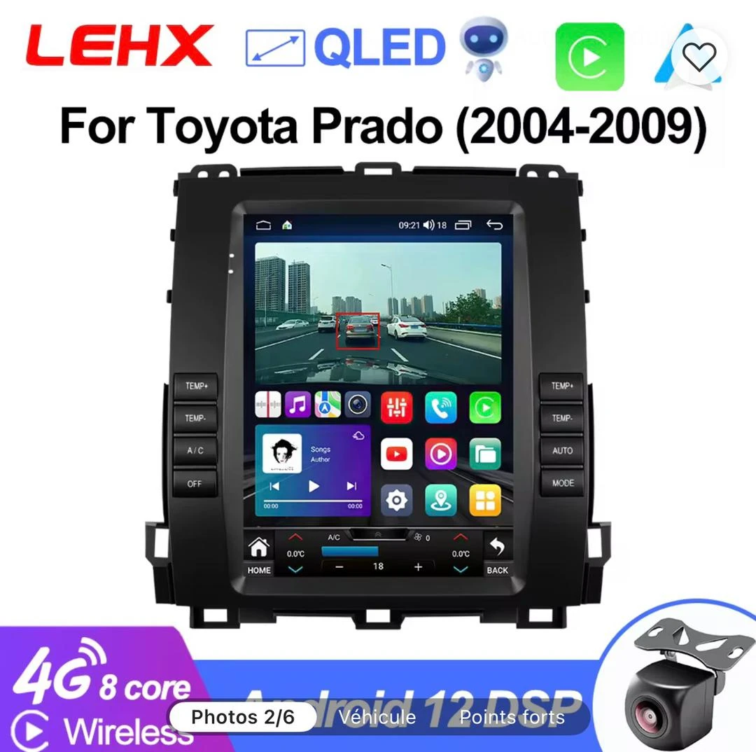 Android 12 pour Toyota Land cruiser 2004 - 2009