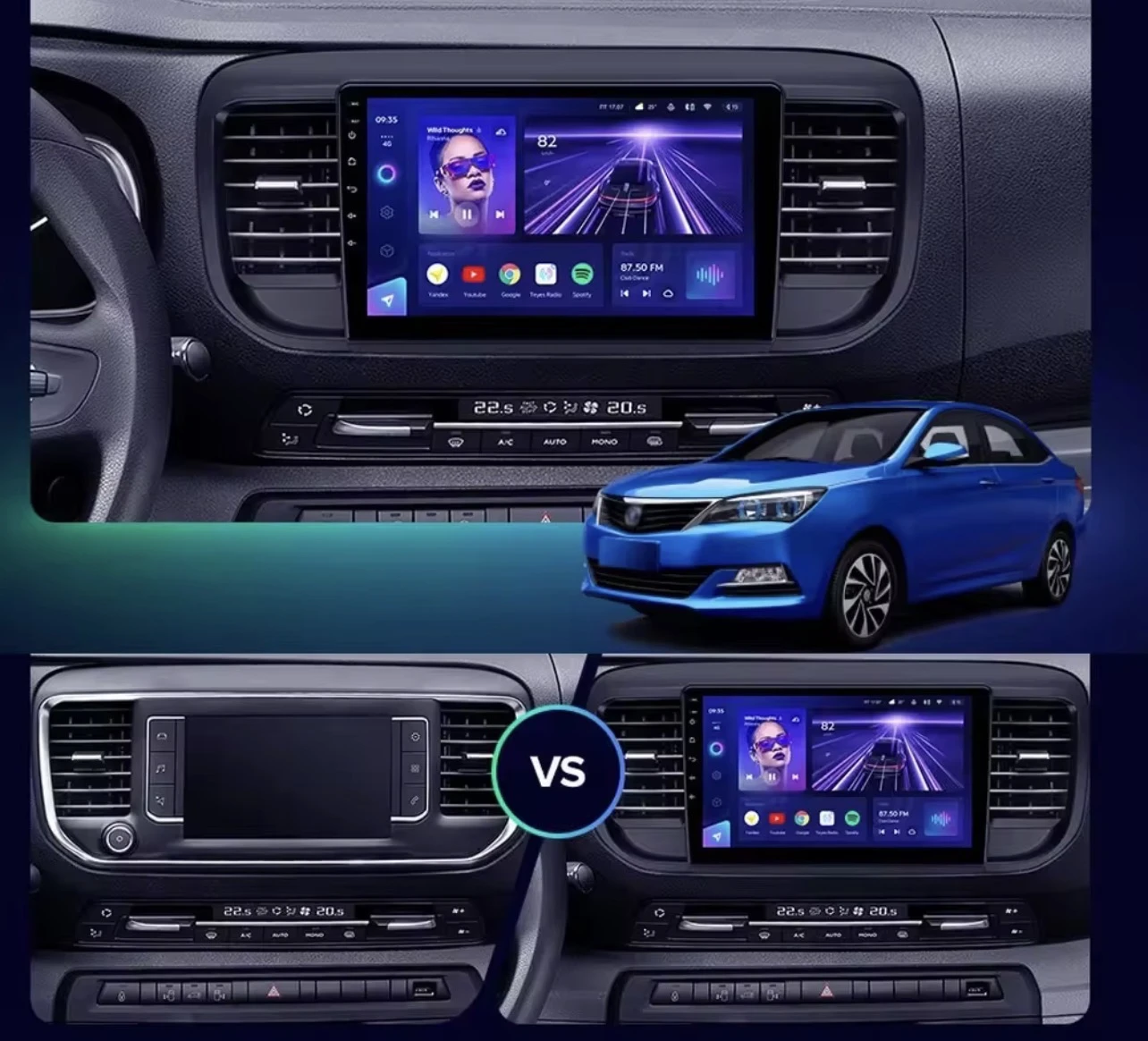Carplay Citroen Jumpy 3 Space Tourer 2016-2021 Android 12 autoradio 4G WIFI