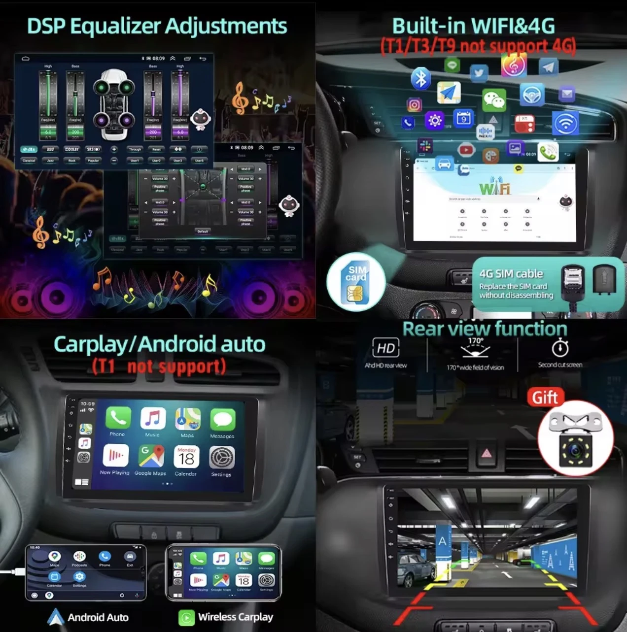 Carplay Citroen Jumpy 3 Space Tourer 2016-2021 Android 12 autoradio 4G WIFI
