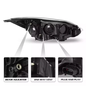 phares avant gauche et droit halogènes pour Ford Focus 2012 2013 2014